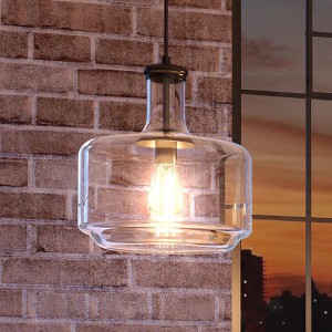 Urban Ambiance Luxury Luxe Industrial Pendant Light,  14"H x 12.25"W,  Midnight Black Finish, UHP3721 - 1 of 4