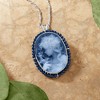 Ross-Simons Italian Black Agate Girl With Fairy Cameo Pin/Pendant With 2.30 ct. t.w. Blue Spinel in Sterling Silver Size 1.63 - 4 of 4