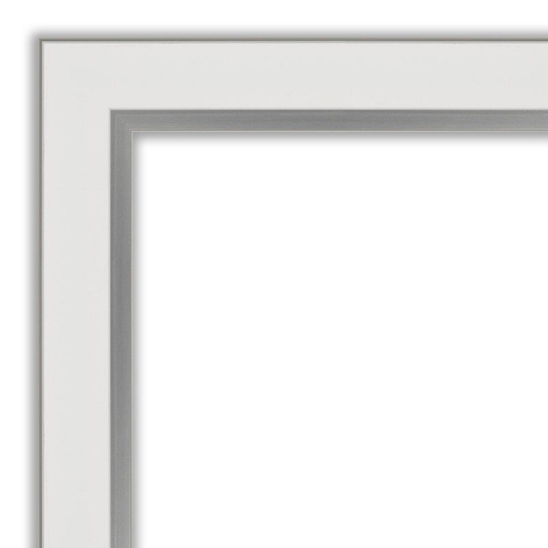 43&#34; x 33&#34; Eva White Narrow Framed Wall Mirror Silver - Amanti Art, 4 of 9