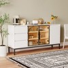 63" Sideboard Buffet Cabinet, Wood Coffee Bar Cabinet with Glass Door & Drawers, Modern Media Console Table, Kitchen Pantry Cabinet for Living Room - 2 of 4