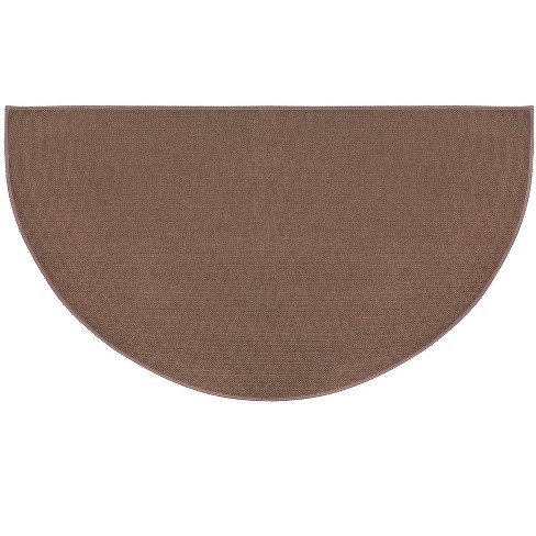 Flame Resistant Half Round Hearth Fireproof Rug 32 X 60 Brown