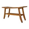 34" Satori ED988 Wide Teak Wood Shower Bench with Shelf - EcoDecors - 3 of 4