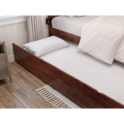 Walnut Twin XL Urban Trundle Bed with Sleek Design