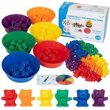 Edx Education Counting Bears with Matching Bowls, 68 Pieces