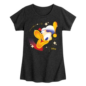 Girls' - Disney - Donald Head Fitted Short Sleeve Graphic T-Shirt - 1 of 4