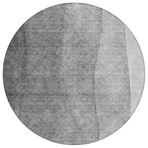 Gray Silver And Charcoal Ombre Washable Indoor Outdoor Area Rug - 1 of 4
