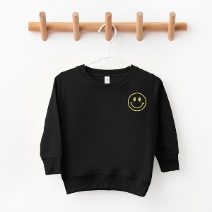 The Juniper Shop Embroidered Smiley Face Outline Toddler Graphic Sweatshirt - 1 of 3