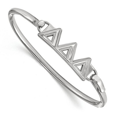 Black Bow Jewelry Sterling Silver Delta Delta Delta Greek Life Bangle Bracelet 7 Inch