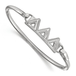 Black Bow Jewelry Sterling Silver Delta Delta Delta Greek Life Bangle Bracelet 7 Inch - 1 of 3