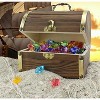 Attatoy Wooden Pirate Treasure Chest w/ 240 Colored Jewel Plastic Gems; Small Antique Style Wood Box w/ Brass Accents; 1 Lb. Acrylic Gemstones - 4 of 4