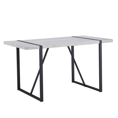 NicBex Dining Table for 6 Kitchen Table Rectangular Faux Marble Top and Metal Base Dining Table for Dining Room