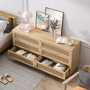 VYNXARIA 59.06" Rattan Storage Cabinet with 6 Drawers and White Slides for Bedroom and Living Room - 3 of 4