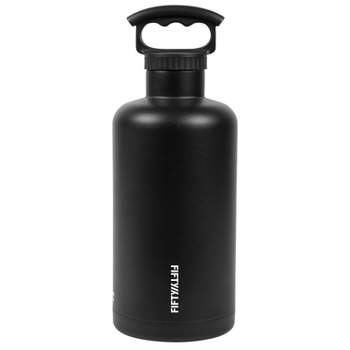 Fifty-Fifty 592233 21 oz Vacuum Insulation Water Bottle with Straw Cap,  Black, 1 - Foods Co.