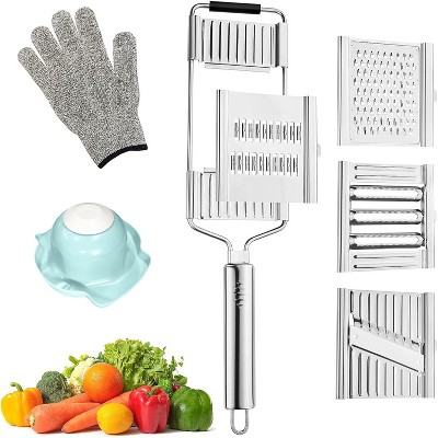 Attop 7 in 1 Multifunctional Vegetable Slicer Set, Vegetable Shredder, Cheese Grater, Cabbage Shredder, Cucumber Slicer, Stainless Steel Slicer