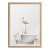 18" x 24" Blake Flamingo Cottage Bathroom by Amy Peterson Art Studio: Modern Wall Decor, Framed Glass Art - Kate & Laurel All Things Decor - 2 of 4