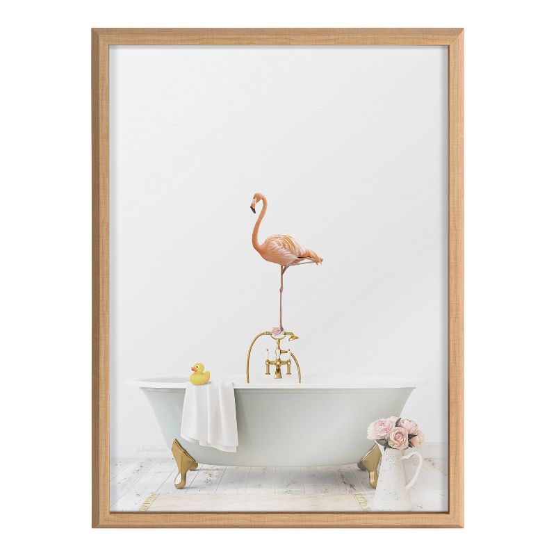 18&#34; x 24&#34; Blake Flamingo Cottage Bathroom by Amy Peterson Art Studio Framed Printed Glass Natural - Kate &#38; Laurel All Things Decor, 3 of 7