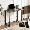 VECELO 31.5 in. Folding Computer Desk, Sturdy Steel Writing Desk, Laptop Table for Home or Office, Retro Brown - 2 of 4