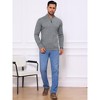 INSPIRE CHIC Men's Solid Color Quarter Zip Knitted Mock Neck Polo Sweater - 2 of 4