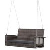 Resenkos 2-Person Wicker Swing Bench, Outdoor Patio Swing Chair With Cushions,  Perfect for Garden, Orange - 2 of 4