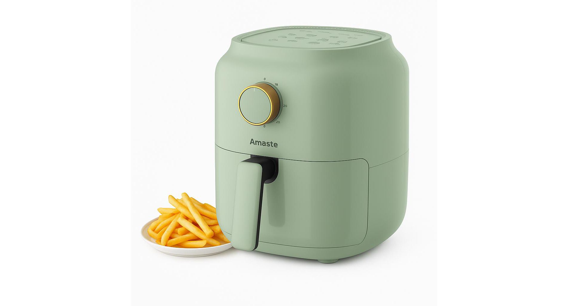 ZACHVO 360° Hot Air Circulation Air Fryer, 60-Min Timer, 6 QT, Non-Stick, Auto Shut-Off, Overheat Protection, Cord Storage & Power Memory