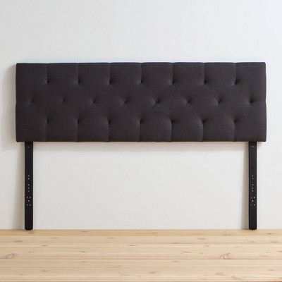Image of Queen Emmie Adjustable Upholstered Headboard with Diamond Tufting Charcoal - Brookside Home