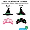 Big Dot of Happiness Witch Small Paper Cutouts, DIY Birthday or Halloween Decor Craft for Girls, Green Witch Hat & Pink Crown Shaped Cut-Outs - 24 Ct - 4 of 4