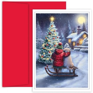 Masterpiece Studios Holiday Collection 16-Count Boxed Christmas Cards with Envelopes, 7.8" x 5.6", Best Friends (881200) - 1 of 2