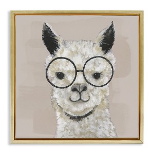 Stupell Industries Happy Alpaca Glasses Portrait, 25" x 25" - 1 of 4