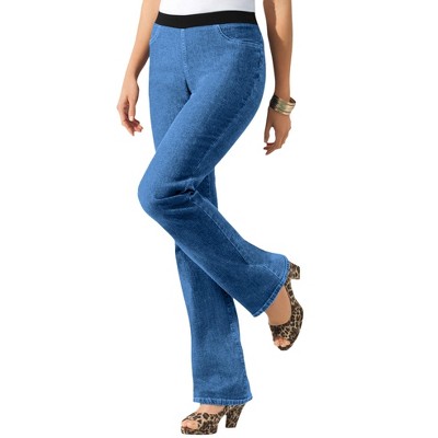 Roaman's Women's Plus Size Invisible Stretch All Day Bootcut Jean