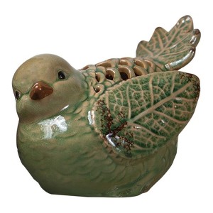 Two-Piece Ceramic Bird Set Olive In Flight Figurines 5.71 Inch by Manual Woodworkers and Weavers - 1 of 3