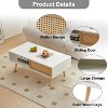 Angel Sar Rattan Coffee Table for Living Room, 41.3in Boho Farmhouse Center Table, Wood - 3 of 4