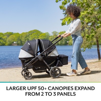 Jetsetter Black All-Terrain Stroller Wagon with Bassinet Insert