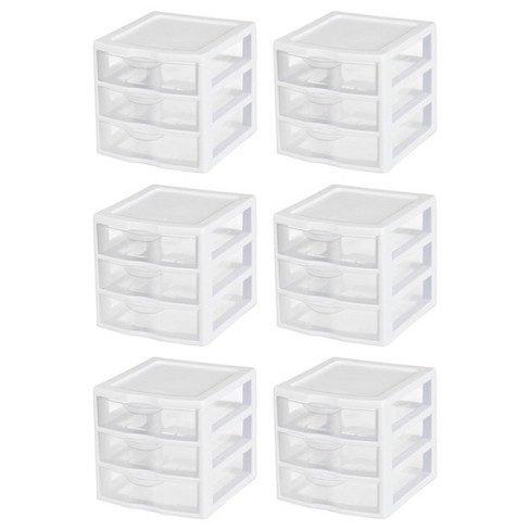 Mini Plastic Drawer Organizer, Art Craft Organizers and Storage used in Desk, Vanity in Home or Office, 9 Removable Drawers, White