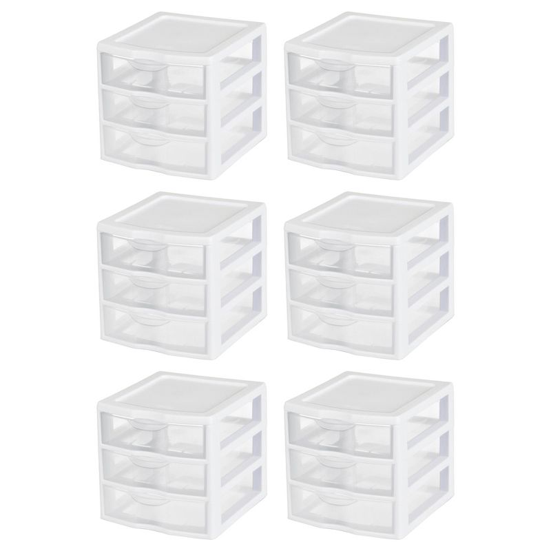 Sterilite Clearview Plastic Multipurpose Small 3 Drawer Desktop Storage Organization Unit for Home, Classrooms, or Office Spaces, 1 of 8