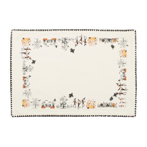 Saro Lifestyle Halloween Town Placemat (Set of 4), 13"x19", Black - 1 of 4