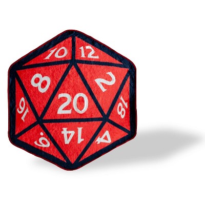 Just Funky Dungeons And Dragons D20 Fleece Throw Blanket | 20-Sided Dice | 52 x 48 Inches