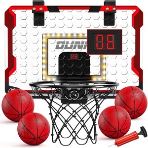 TEMI Indoor Basketball Hoop for Kids, Door Room Basketball Hoop,Mini Basketball Hoop with 4 Balls, Basketball Toys for 3 4 5 6 7 8 9 10 Year Old Boys - 1 of 3