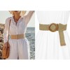 INSPIRE CHIC Women's Woven Wide Stretch Straw Rattan Round Buckle Elastic Belts - 4 of 4