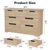 Jojoka 7-Drawer Dresser in Natural Oak – Modern Wooden Storage Cabinet with Embedded Handles for Bedroom, Living Room, Nursery, and Entryway - 2 of 4