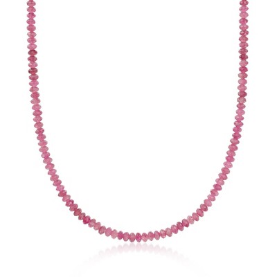Ross-Simons 60.00 ct. t.w. Pink Tourmaline Bead Necklace With 14kt Yellow Gold Magnetic Clasp