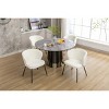 Modern Boucle Upholstered Dining Chairs Set of 2 with Curved Backrest and Black Metal Legs for Kitchen Dining Room-Baofuwish - 4 of 4