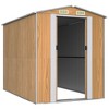 vidaXL Outdoor Storage Shed - Light Brown, Galvanized Steel, Double Sliding Doors, Ventilated, Spacious, with an Assembly Manual - 3 of 4