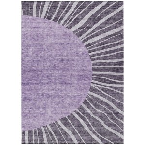 Purple Eggplant And Lavender Abstract Washable Indoor Outdoor Area Rug - 1 of 4
