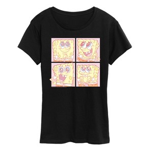 Women's - Spongebob Squarepants - Cute Face Grid Short Sleeve Graphic T-Shirt - 1 of 4
