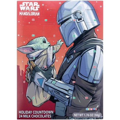 Star Wars Mandalorian Holiday Countdown Advent Calendar with Chocolates - 1.76oz