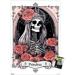 Trends International Tabz Jones - Skull and Roses Tarot High Priestess Unframed Wall Poster Prints - 1 of 4