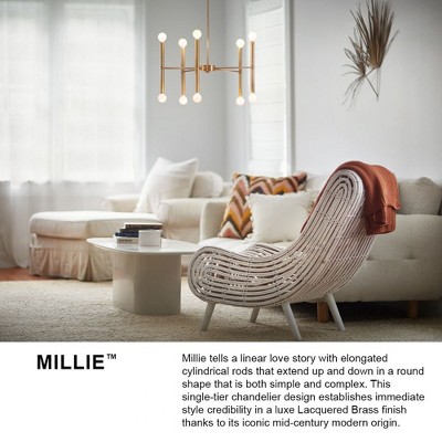 Mid-Century Modern Sputnik 16-Light Chandelier in Lacquered Brass