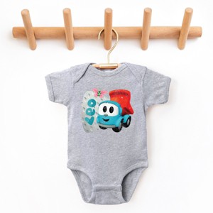 Leo the Truck Leo Name Distressed - Baby Short Sleeve Graphic Bodysuit - 1 of 3