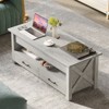 Greenstell Lift Top Coffee Table with Storage Drawers & Hidden Compartment, Multifunctional Living Room Table with Adjustable Height & Shelf - 3 of 4
