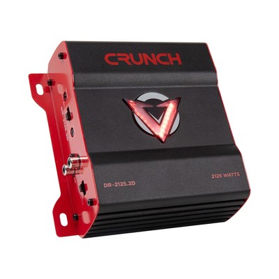 Crunch 2125W 2 Channel Subwoofer Car Audio Amplifier with Adjustable Crossovers, Bass Remote, LED VU-Meter, QTD Cooling and PWM Power Supply